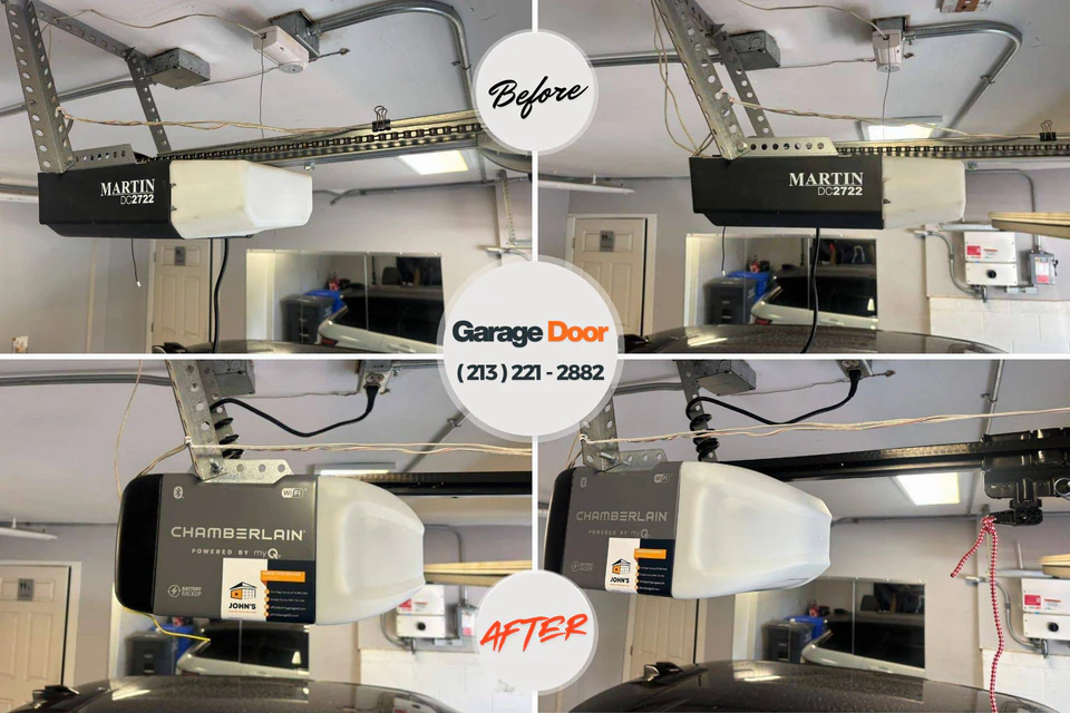 Before and after: garage door repair Cedar Springs, MI
